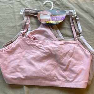 NWT Fruit of the Loom Cotton Stretch Bras 3 pack